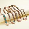 Ethnic Style Three Layer Winding Leather Jewelry With Colorful Crystal Chips For Fashion Wear