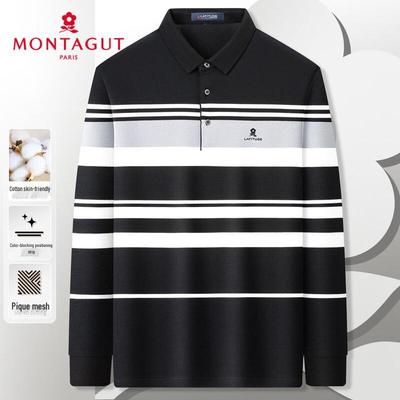 Мужская рубашка-поло MONTAGUT с длинным рукавом в стиле business casual