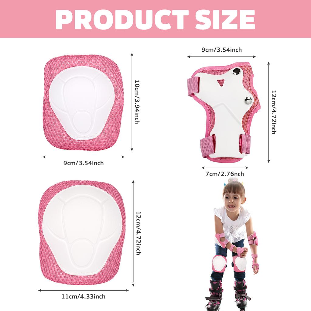 Kids Roller Skating Protective Gear Set 6 Pieces Thickened Protection for 3-7 Years Old Children Outdoor Sports