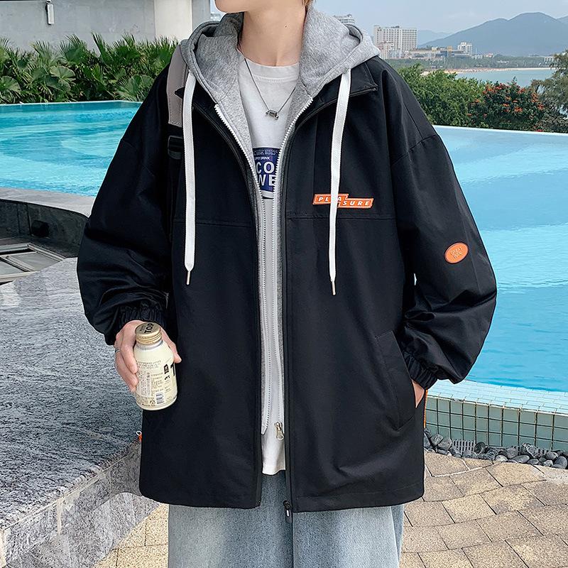 Мужское пальто, мужская одежда на весну и осень, мужская куртка больших размеров с капюшоном и двойной молнией в стиле Port Style для мужчин