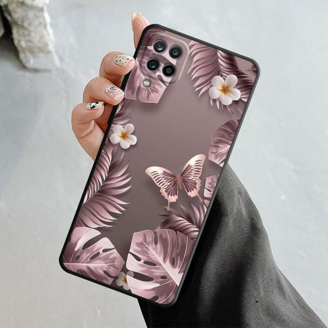 Чехол для Samsung Galaxy A70 A70s A50 A30s A04s A20s A20e A02 A02s A03 A42 M52 M31 M04, блестящий эстетический чехол с бабочкой и розой