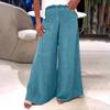 Ladies' Fashionable Loose Solid Color Casual Wide Leg Pocket Straight Leg Pants