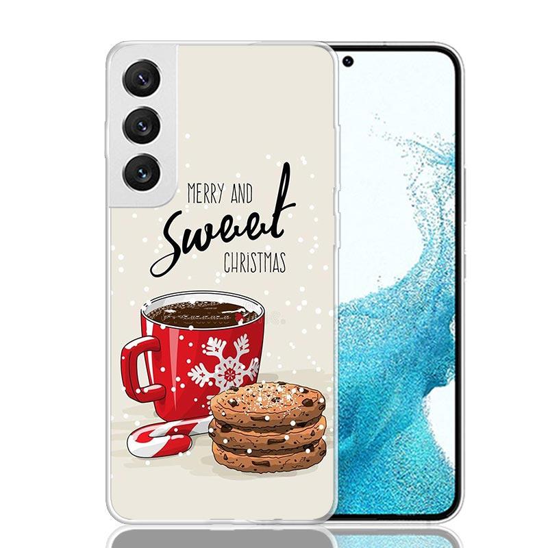 Зимний Кофе Рождественский Чехол для Телефона Для Samsung Galaxy S26 Ultra S23 S24 S25 Edge S20 FE S21 S22 Plus Мягкая Печать Чехол Обложка Fund