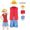 Костюм Косплей Луффи из One Piece - Наряд для Ролевой Игры Пирата Соломенной Шляпы