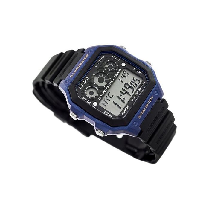 Casio Серия для молодежи Квадратный циферблат Цифровой Мода Классический Ретро Квадратный Десятилетняя батарея Водонепроницаемый Ударопрочный Кварцевый механизм Ремешок из смолы AE-1300WH-2A