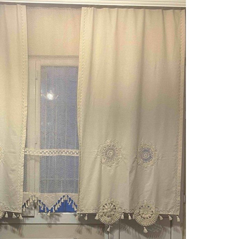 Lace Linen Authentic Handmade Curtain