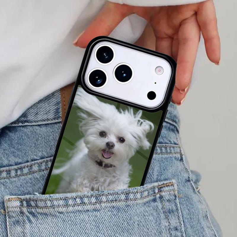 Милый Чехол для Телефона с Щенком Мальтийской Собаки для iPhone 17ProMax 12 13 14 15 16e 17 Pro Max Plus Air Cover
