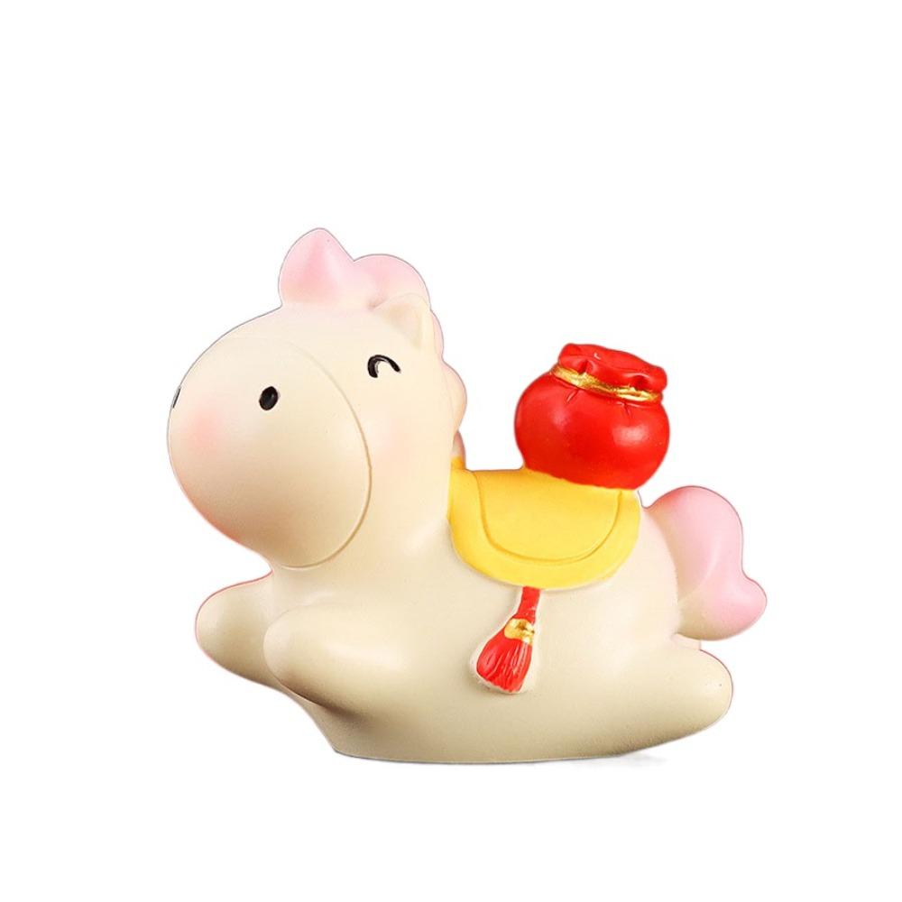 Resin Horse Figurine Chinese Style Zodiac Ornaments Vivid New Year Mascot Miniature Office