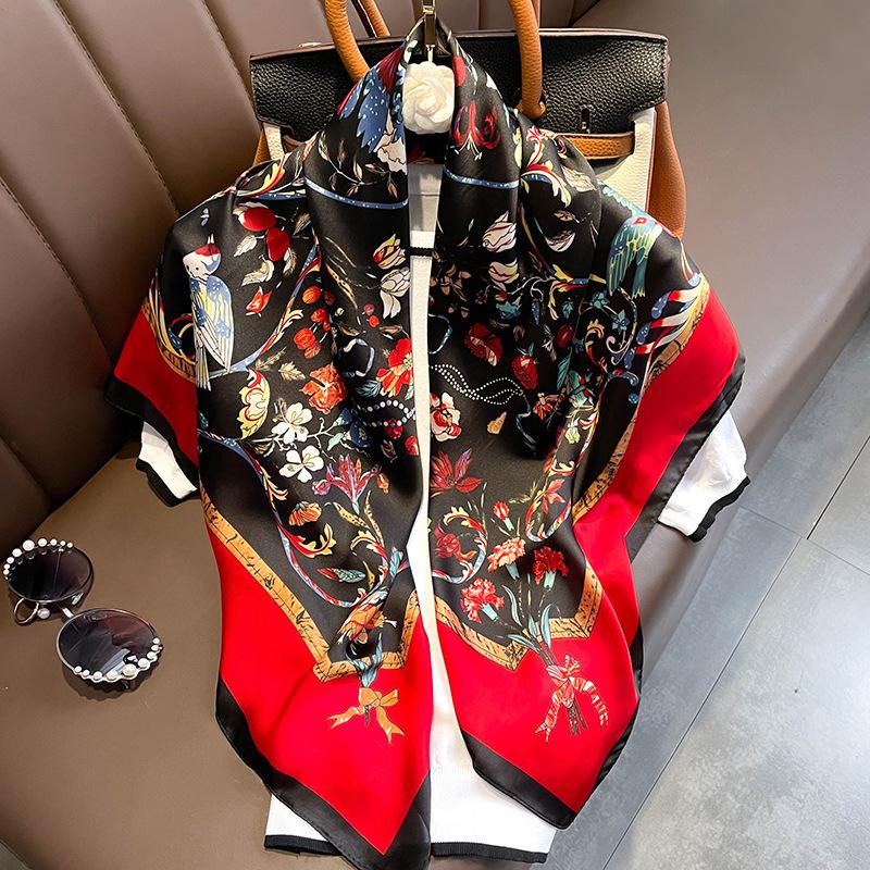 Классический шелковый шарф Женский модный квадратный шелковый шарф