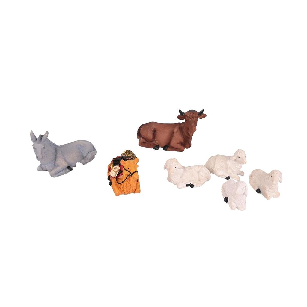 15 Pcs Nativity Set | Crib Set Perfect for Christmas Gifting|Decor ( Pack - Mary,Joseph,Baby Jesus, Angel, 3 Wise Men,Shepherd, 7 Animals