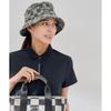 Jun & Rope Bucket Hat Checkerboard Jacquard Bucket Hat for Women ERU15150 Black Maine (01)