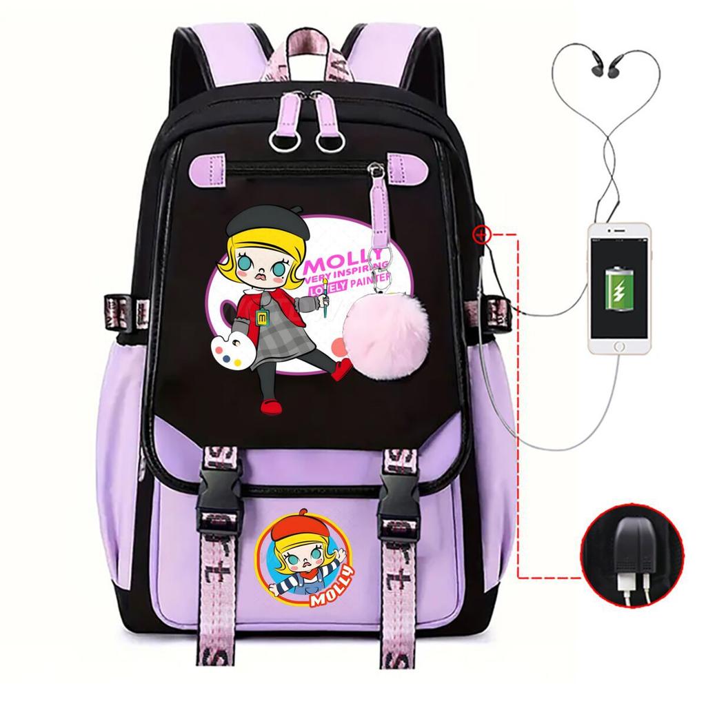 Принт модный школьный рюкзак колледж стиль средняя школа старшеклассники большая вместимость