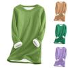Women's Round Neck Top Solid Color Thickened Plush Cashmere Warm Long Top