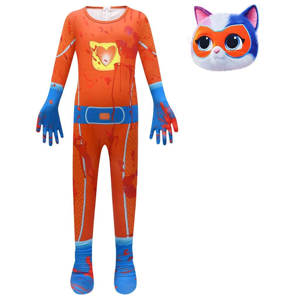 Cute And Comfortable Superkitties Children's Jumpsuit Cartoon Design Soft Milk Silk Fabric Multiple Colors 100cm-150cm/43.3-59.05in