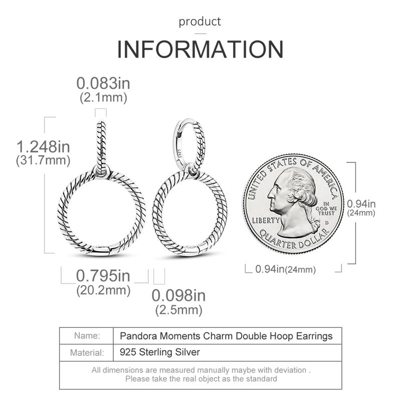 Двойные серьги-кольца, висячие серьги серебряного цвета, подходят оригинальные брендовые подвески, изысканные украшения для тела, подарок для модных женщин 