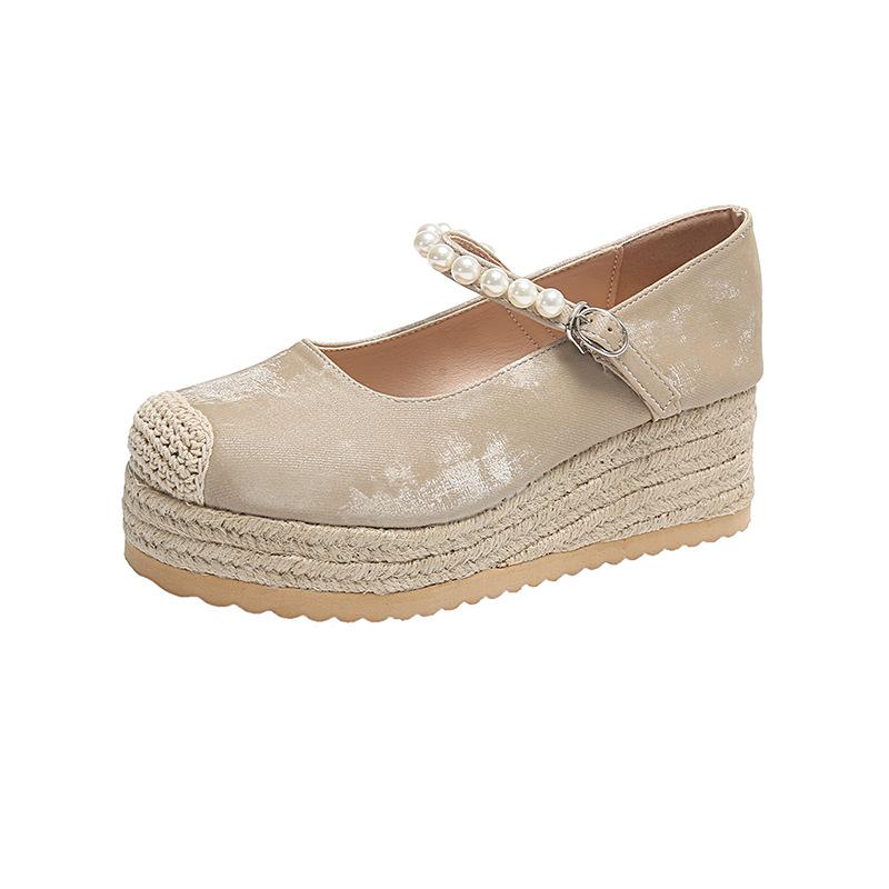 Женские летние туфли 2024 года, новые модные туфли на покатом каблуке, темпераментные туфли с пряжкой и мелким носком