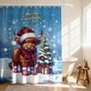 1 шт. Рождественская водонепроницаемая занавеска для душа с принтом горной коровы, перегородка, приватная подвесная занавеска с 12 крючками, несколько размеров