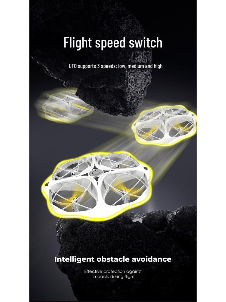 H158 Gravity-Sensing Stunt UFO: LED Mini Remote-Control Flying Saucer with Obstacle Avoidance