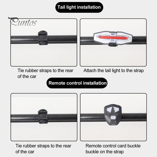 Bicycle Tail Light Adjustable LED Remote Control MTB Road Mountain Bike Turn Signal Lamp Waterproof Rechargeable Bright Night Riding Bike Warning