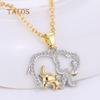 Mother's Day Gift Creative Cute Animal Double Elephant Pendant Necklace Jewelry Suspension Trinket