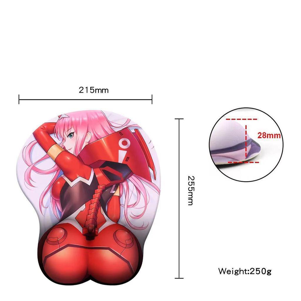 3D силиконовый коврик для мыши с анимационным персонажем, трехмерный коврик для мыши на запястье, ягодицы
