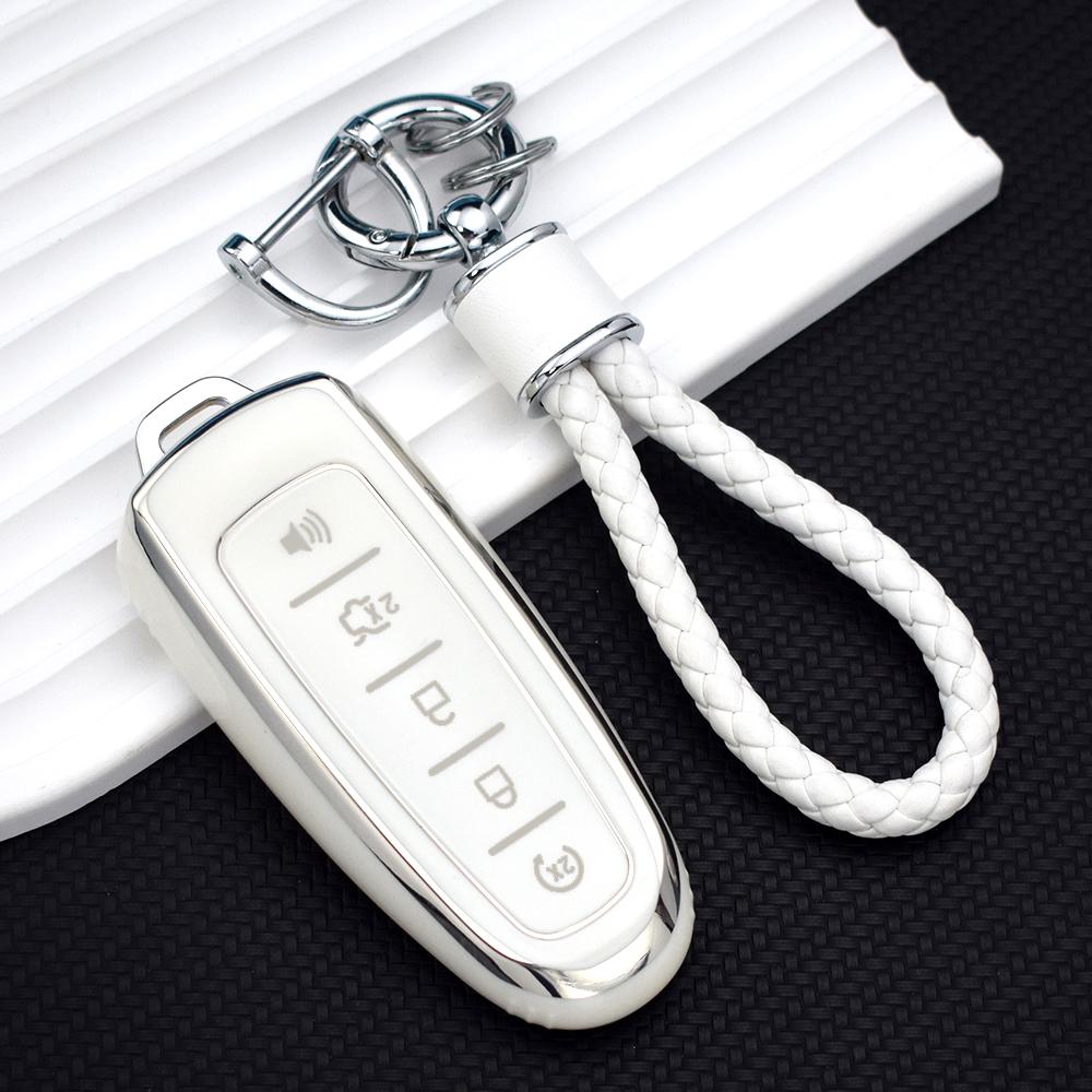 Чехол для автомобильного ключа с дистанционным управлением из ТПУ, чехол-держатель для брелока для Ford Focus Edge Explorer Expedition C-Max Escape Flex, брелок