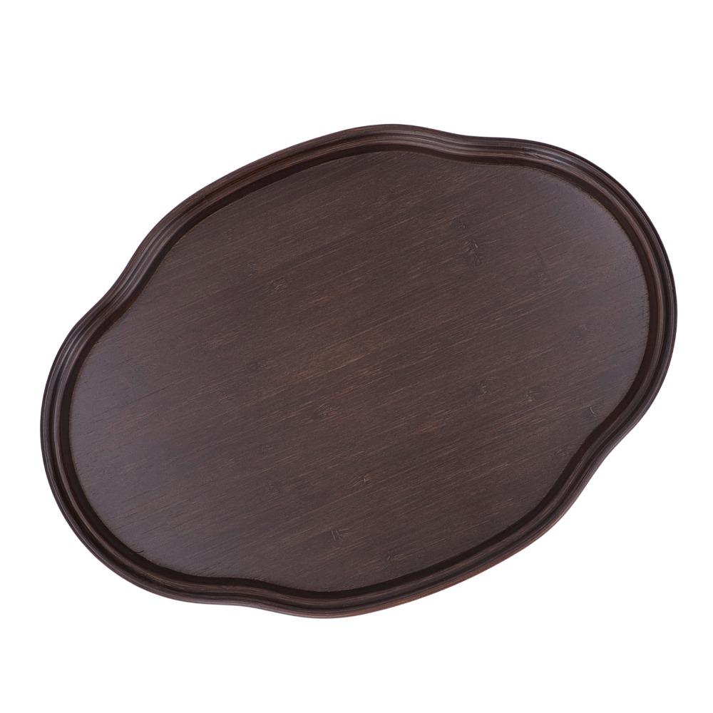 Multifunctional Design Tea Tray Walnut Color Bamboo Tray Elegant Snack Tray For Living Room