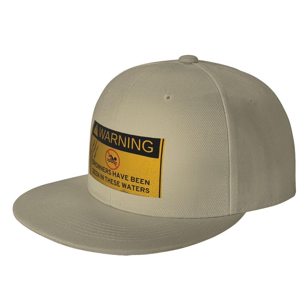 Fashion An Undead Glitch  Drowner Warning Sign Flat Brim Sun Hat  Japanese Minimalist Sports Visors