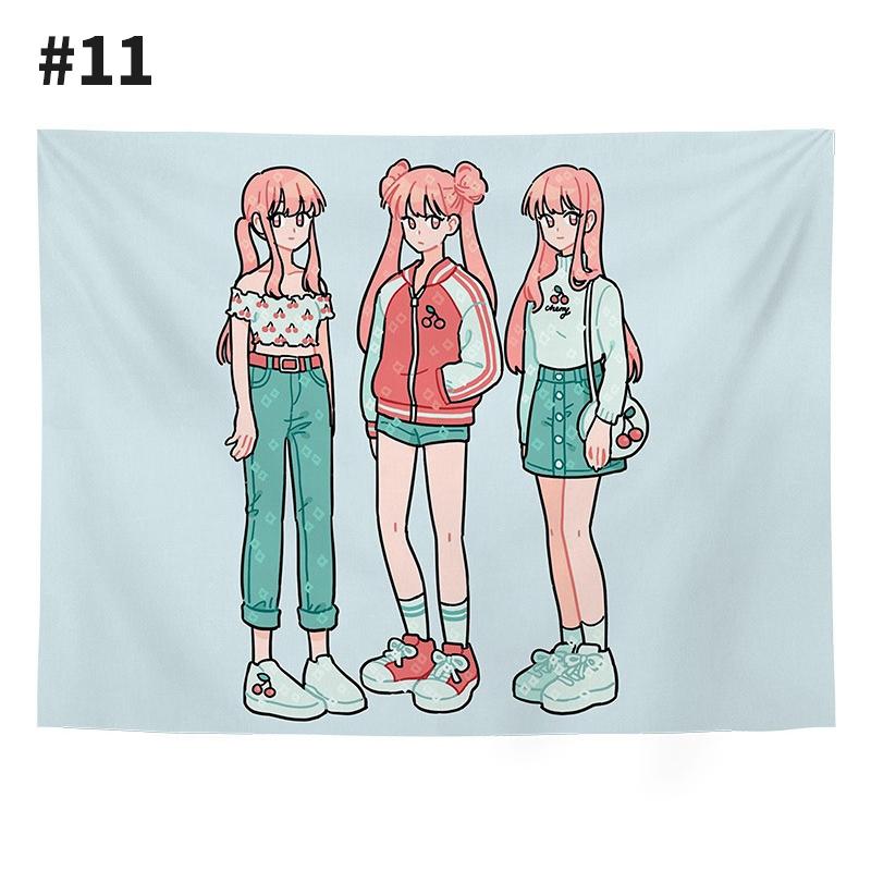 Tapestry Wall Hanging Art Girl Cloth Painting Background Room Decoration