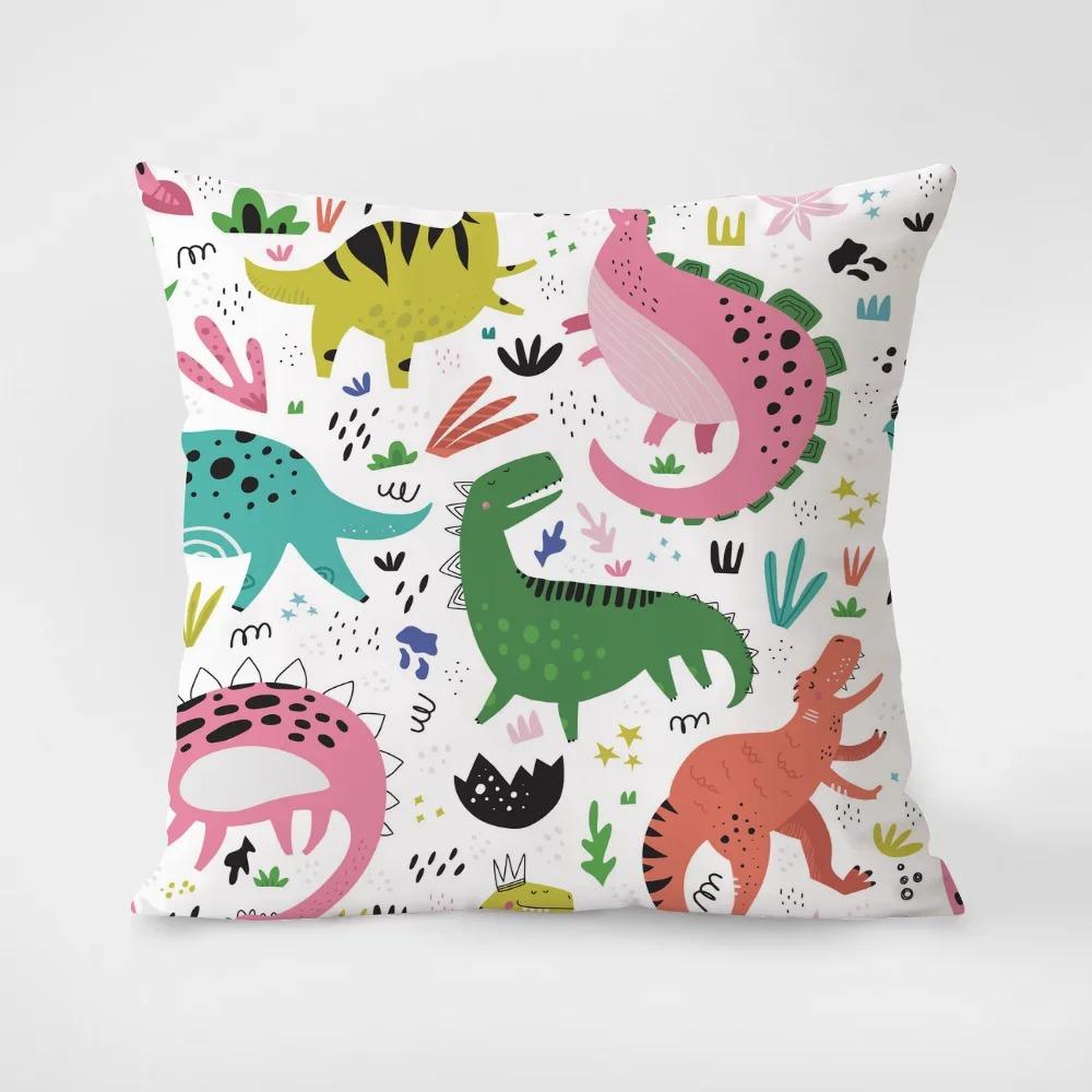 Creative Little Dinosaur Print Cartoon Pillowcase Interior Decoration Office Living Room Home Pillowcase