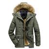 Cotton Thermal Jacket Men's Hooded Fleece Thickened Long Jacket Trench Coat To Keep Warm