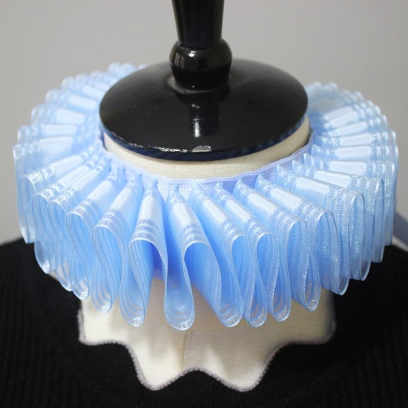 Ренессансный воротник-жабо, накидка, ретро тюлевый воротник с оборками, клоунский многослойный викторианский воротник с оборками