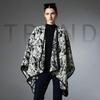 European & American Style Imitation Mink Fur Shawl with Ink Painting Jacquard - Spring & Autumn Collection 2025