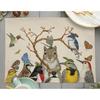 Cute Animal Placemat Bird Owl Linen Dining Table Mats Bunny Squirrel Coaster Pad Bowl Coffee Cup Mat Tablecloth 45x32CM