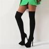 Women's High-heeled Boots, Sexy European and American Style Waterproof Table, Thin Heel Large Size Autumn and Winter New Knee Boots