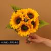 Simulation sunflower, sunflower, bunch of big sunflower wedding home decoration floor sunflower