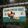 Vintage Tin Sign Farm Fresh Eggs Wall Art 8x12 Inch Kitchen Decor Plaque