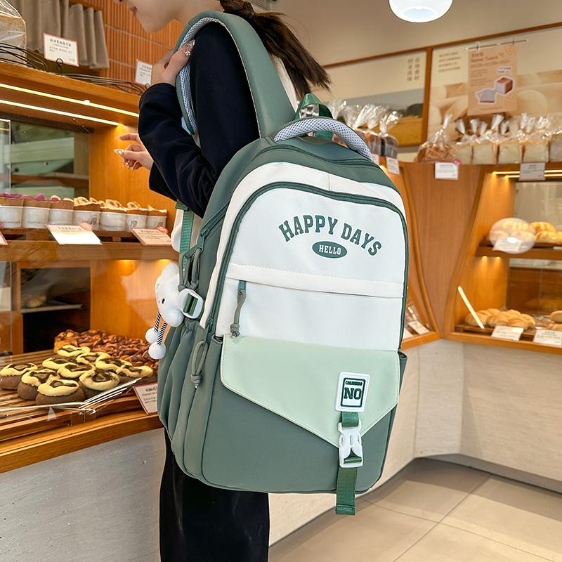 Рюкзак для колледжа Рюкзак для ученика средней школы Школьная сумка Женский Рюкзак с цветовым контрастом Большой вместимости