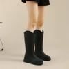 Fashion 2024 Women's Rubber Rain Long Boots Plush Lined Warm Non-slip Waterproof Outdoor Platform Shoes Women's High Boots Botas Mujer