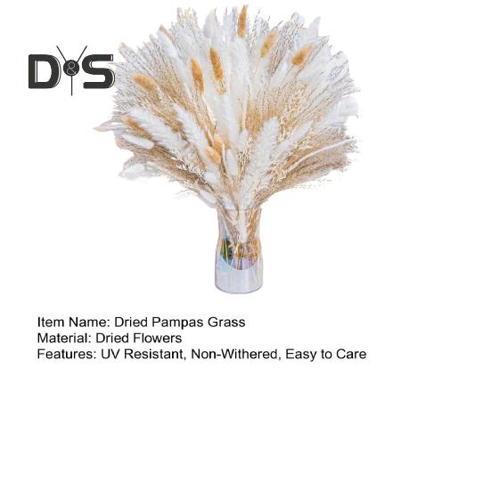 95Pcs Eco-friendly Pampas Grass Bouquet UV Resistant Great Boho Dried Floral Arrangement Pampas Grass Bouquet