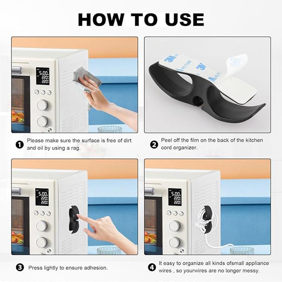 1 шт. органайзер для шнура кухонного прибора, клейкая обертка для кабеля, обертка для шнура питания, крючок-зажим для блендера, бытовые гаджеты