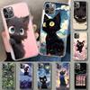Аниме Милый Черный Кот Мяу Чехол для Телефона для iPhone 11 12 13 Mini 14 15 Plus 16 Pro Max 17 Air 7 8 + SE Арт Индивидуальный Fundas