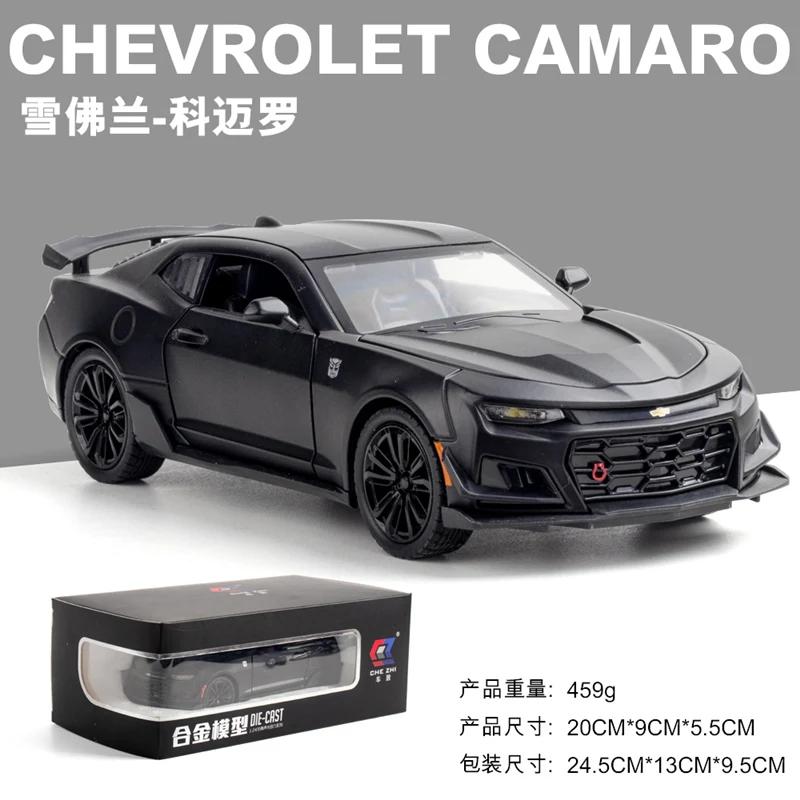 1:24 Chevrolet Camaro Металлическая литая модель игрушечного автомобиля Звук и свет Оттянуть назад Металлический автомобиль Коллекция Симуляция Подарки Игрушки Мальчик