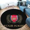 Arsenal F Custom Name Round Area Rug,Carpet Rug for Living Room Bedroom Sofa Playroom Decor,Non-slip Floor Mat