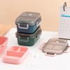 Portable Double-layer Lunch Box for Students School Office Picnic Food Container with Tableware Microwave Available Bento Box