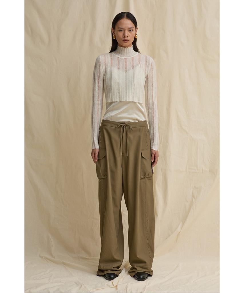 RECODE Layered Sheer Knit Top R0Wax25231Ivx