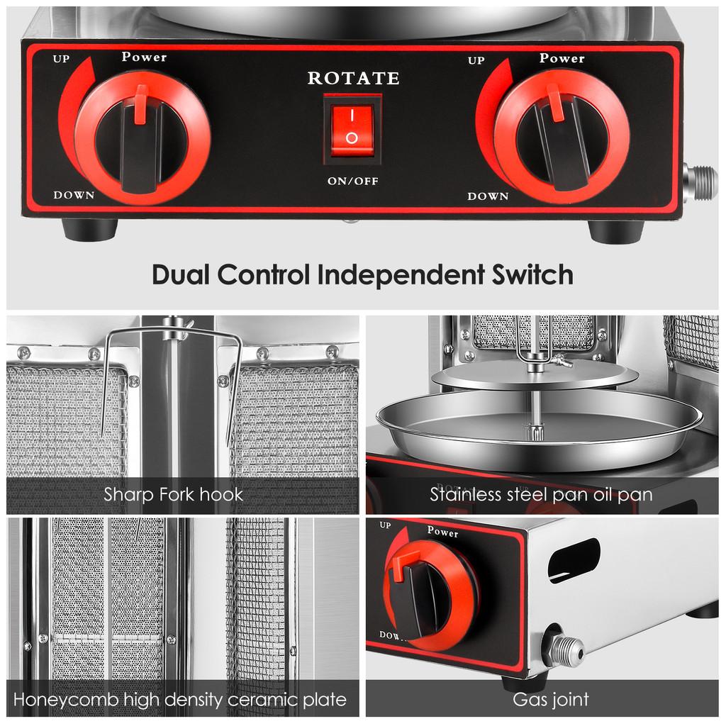 Турецкая машина для шашлыка-барбекю, вращающаяся на 360 градусов, машина для жарки на гриле, вертикальная печь, газовое топливо, оборудование для вертела