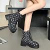 Ботильоны на толстой платформе с панковскими блестками для женщин 2024 Y2K, джинсовые ботинки с толстой подошвой в стиле пэчворк, женские черные готические ботинки Mujer