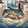 Underwater two Sea Turtles Office Rug Chair Mat, Entryway Carpet, Suitable for Front Door, Bedroom, Living Room, Desk, Holiday Gift
