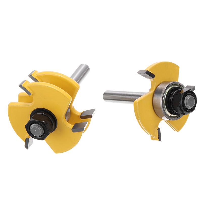 2 шт. новый набор фрез с язычком и пазом, хвостовик 8 мм, Т-образный 3-зубый полезный резак